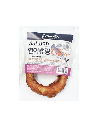 [보리보리] 네츄럴EX 연어츄 링 M 1p 국내산 애견 개껌 육포 수제 간식