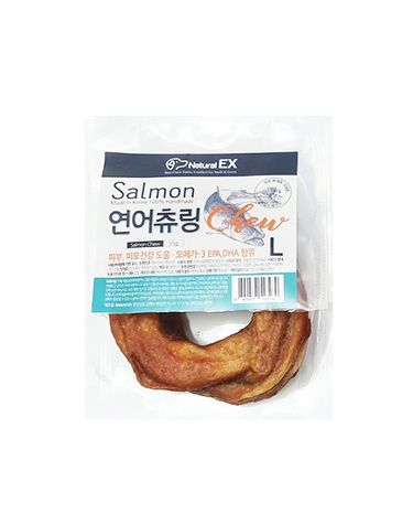 [보리보리] 네츄럴EX 연어츄 링 L 1p 국내산 애견 개껌 육포 수제 간식