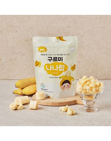 [보리보리]  구르미 나나팝 바나나 퍼프 부드러운 스위트 과자 아기 간식