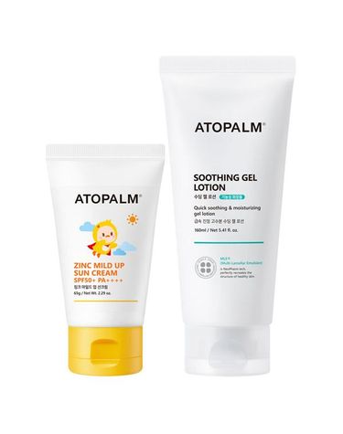 아토팜 [보리보리]  징크 마일드 업 선크림 65g + 수딩 젤 로션 160ml +선10ml+수딩젤20ml