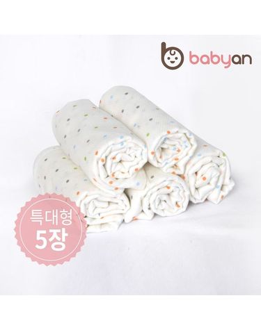 [보리보리]  파스텔도트 사각 천기저귀 특대형 5장