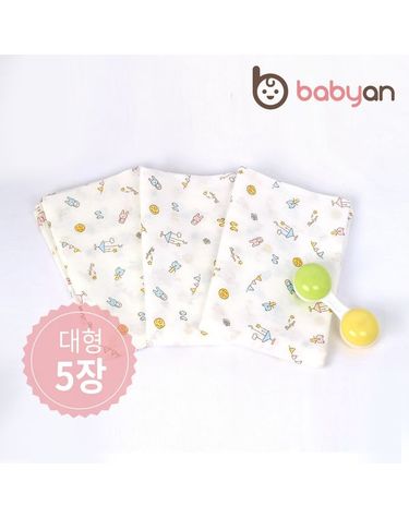 [보리보리]  플레이베이비 순면 사각 천기저귀 대형 5장