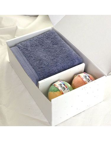 [보리보리] 배스밤 수건 기프트세트B160g 코마 40수1+밤2 타올 배쓰밤 버블 바 입욕제 선물세트
