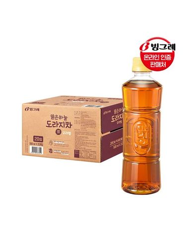 [보리보리]  맑은하늘 도라지차 500ml 20입 무라벨 차음료