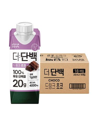 [보리보리]  더단백 드링크 초코 250ml 18팩 / 프로틴 음료