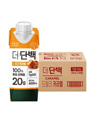 [보리보리]  더단백 드링크 카라멜 250ml 18팩 / 프로틴 음료
