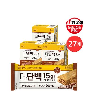 [보리보리]  더단백 프로틴바 27개입 크런치바 피넛버터