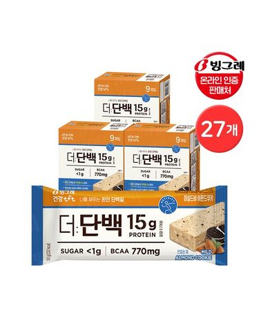 [보리보리]  더단백 프로틴바 27개입 마일드바 아몬드쿠키
