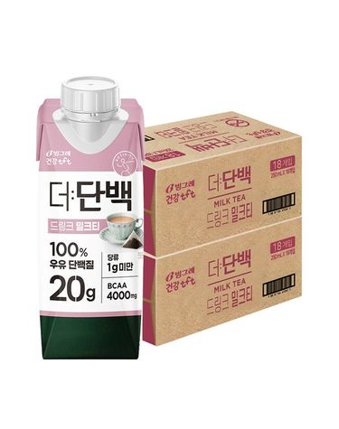 [보리보리]  더단백 드링크 밀크티 250ml 36팩 / 프로틴 음료