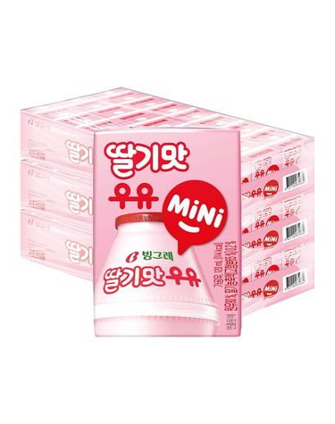 [보리보리]  딸기맛 우유 미니 120ml 72팩 멸균우유