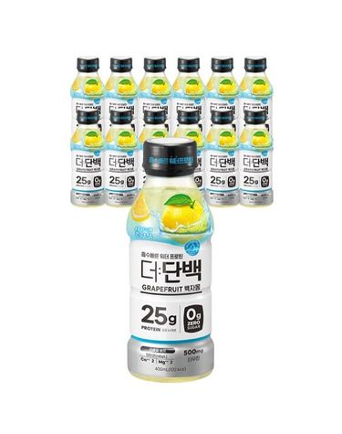 [보리보리]  더단백 워터프로틴 PET 백자몽 400ml 12입