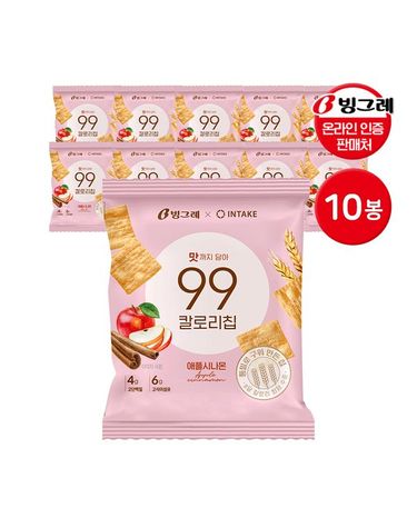 [보리보리]  99칼로리칩 애플시나몬 30g 10봉 / 저칼로리과자 다이어트과자