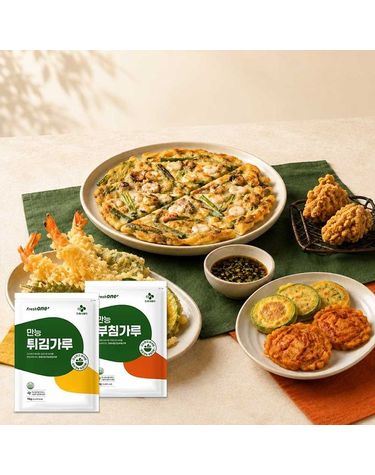 [보리보리] CJ프레시원 만능 튀김가루 1kg 1개 + 부침가루 1kg 1개