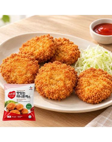 CJ프레시웨이 [보리보리] CJ 이츠웰 한입 사이즈 맛있는 미니돈까스 1kg 1개