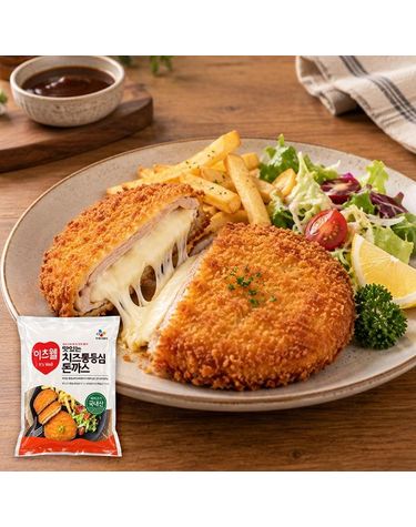 CJ프레시웨이 [보리보리] CJ 이츠웰 맛있는 치즈 통등심 돈까스 1kg 100g 10입 1개