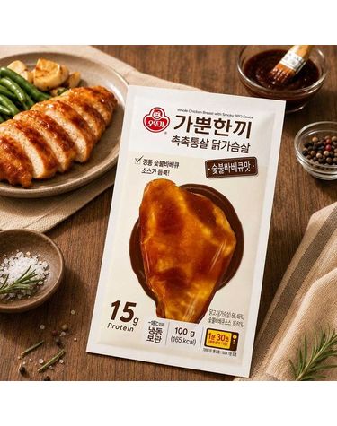 [보리보리]  가뿐한끼 촉촉통살 닭가슴살 숯불바베큐맛 100g 10개
