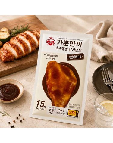 [보리보리]  가뿐한끼 촉촉통살 닭가슴살 숯불바베큐맛 100g 30개