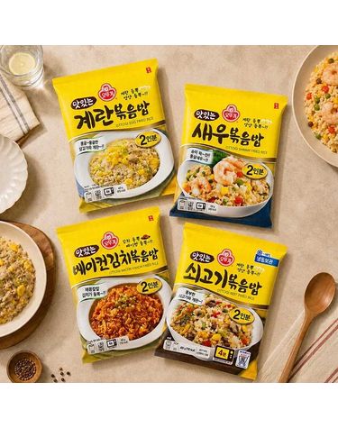 [보리보리]  맛있는 볶음밥 450g 4종 세트 계란 1 + 베이컨김치 1 + 새우 1 + 쇠고기 1