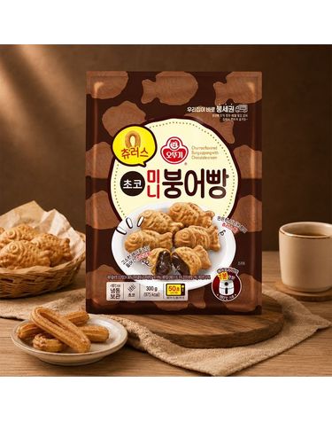 [보리보리]  츄러스 미니붕어빵 초코 300g 2개