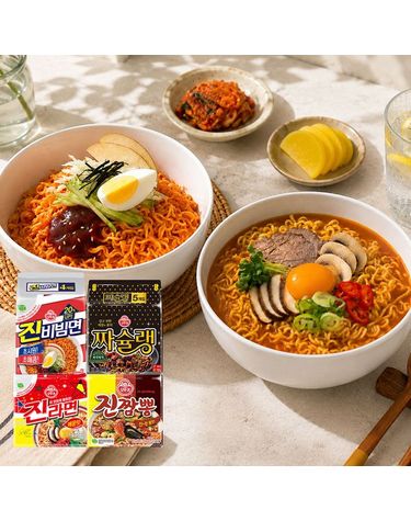 [보리보리]  라면 진진짜라 세트 총 36개입 진라면 매운맛 10 + 진짬뽕 8 + 진비빔면 8 + 짜슐랭 10