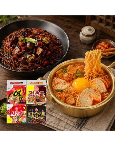 [보리보리]  라면 베스트팩 총 38개입 진라면 매운맛 10 + 진짬뽕 8 + 짜슐랭 10 + 열라면 10