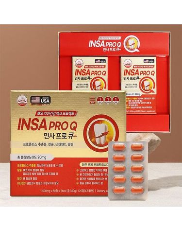 [보리보리] 인사 프로큐 뼈치아건강 프로폴리스 1500mg 60정 x2개