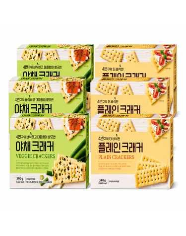 [보리보리] 푸지안 4번구워 바삭한 플레인 야채 크래커 340g x3개