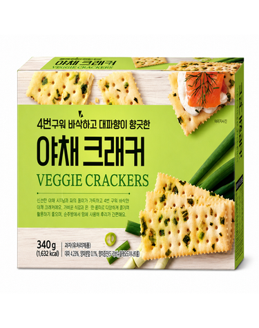 [보리보리] 푸지안 4번구워 바삭한 대파향 야채 크래커 340g