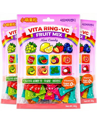 [보리보리] 샤오비타 비타민C 12가지 맛 무설탕 캔디 60g x3개