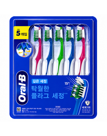 [보리보리] 오랄비 크로스액션 프로-엑스퍼트 플라그 칫솔 5개입