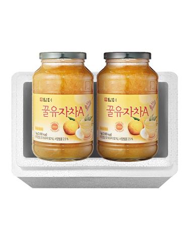 [보리보리]  꿀 유자차 A 1kg 2개스티로폼 포장