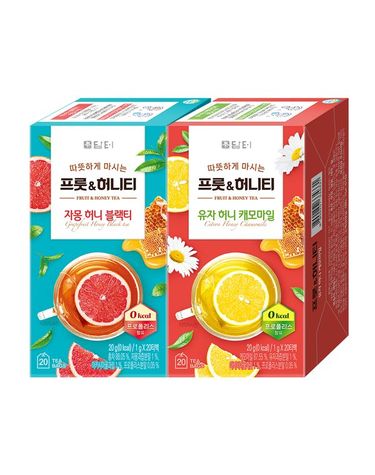 [보리보리]  프룻허니티 20T 2종 2개/ 자몽허니블랙티 유자캐모마일