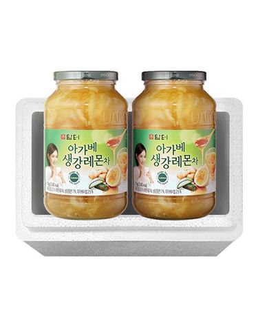 [보리보리]  아가베 생강 레몬차 1kg 2개 스티로폼 포장