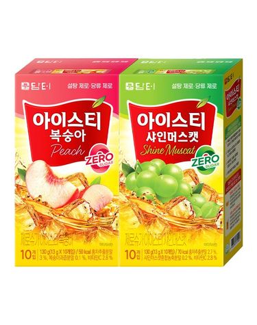 [보리보리]  제로슈가 아이스티 복숭아 10T+샤인머스캣 10T