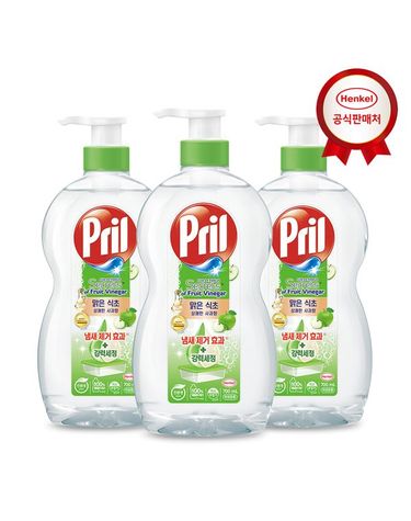 [보리보리]  주방세제 프릴 맑은식초 700ml 사과 x 3개