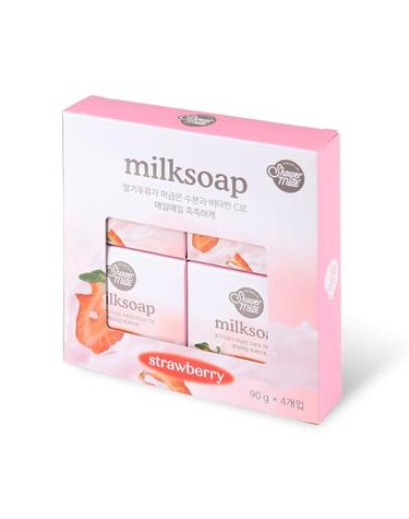 [보리보리]  샤워메이트 딸기우유 비누 90g x4입
