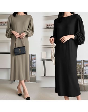 [보리보리] 드레이프 셔링 롱 원피스 빅사이즈 데일리 임부복 Sg192