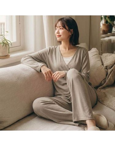 [보리보리] 임산부 랩 수유복 세트 홈웨어 임신부 잠옷 파자마 임부복 산후조리원복