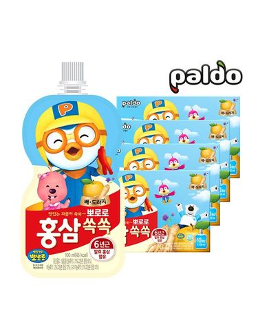 [보리보리]  뽀로로 홍삼쏙쏙 배도라지 100ml 40개입