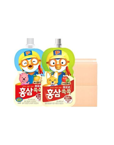 [보리보리]  뽀로로 홍삼쏙쏙 40개 혼합 사과매실 20개 + 배도라지 20개