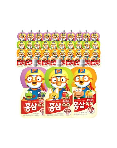 [보리보리]  뽀로로 홍삼쏙쏙 30개 혼합 사과매실 10개 + 포도블루베리 10개 + 오렌지 10개