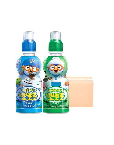 [보리보리]  뽀로로 음료수 235ml 2종 혼합 24입 밀크12 + 사과12