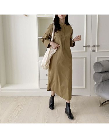[보리보리] 여성용 포지셔닝 원피스 앞단추 단정한 단아한 모임룩