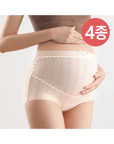 [보리보리] 임산부팬티 임부팬티 4종세트 면95 스판 임부속옷 임산부속옷 편한팬티 4019