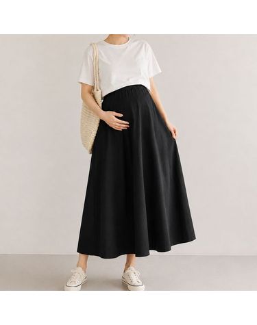 [보리보리] 임산부 스트링 바스락 플레어 롱스커트 임부 데일리룩 여름 임부복 치마 7192