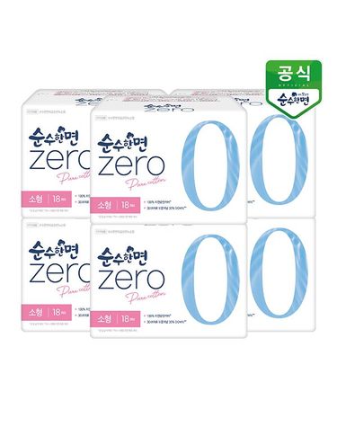 [보리보리] 순수한면 생리대 제로 소형 18P x 6팩