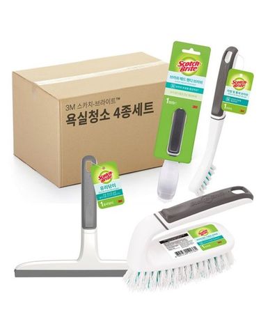 [보리보리] 3M 스카치브라이트 욕실청소템 4종 + 워터블럭 1P