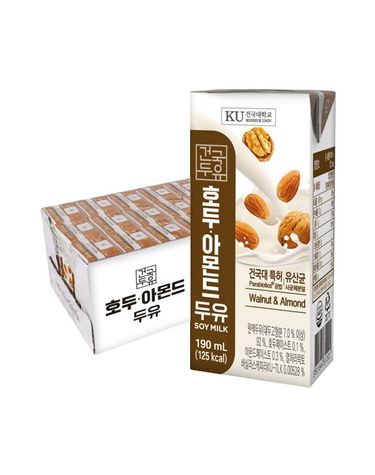[보리보리] 건국 호두아몬드 두유 190ml 24팩1박스 견과두유