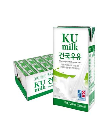 [보리보리] 건국 멸균우유 200ml 24팩 고소한우유 흰우유
