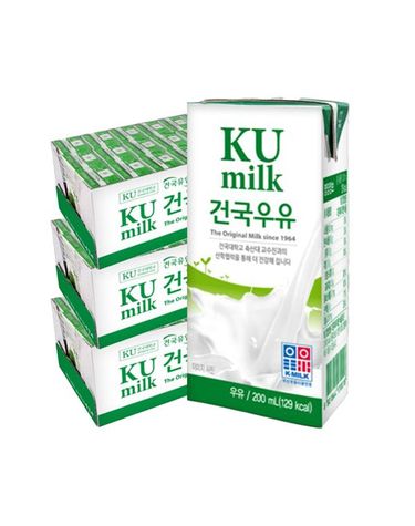 [보리보리] 건국 멸균우유 200ml 72팩 맛있는우유 흰우유